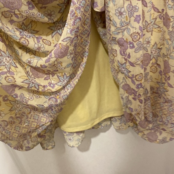 Taylor Yellow Purple Floral Sleeveless Maxi Dress size M - Picture 9 of 13